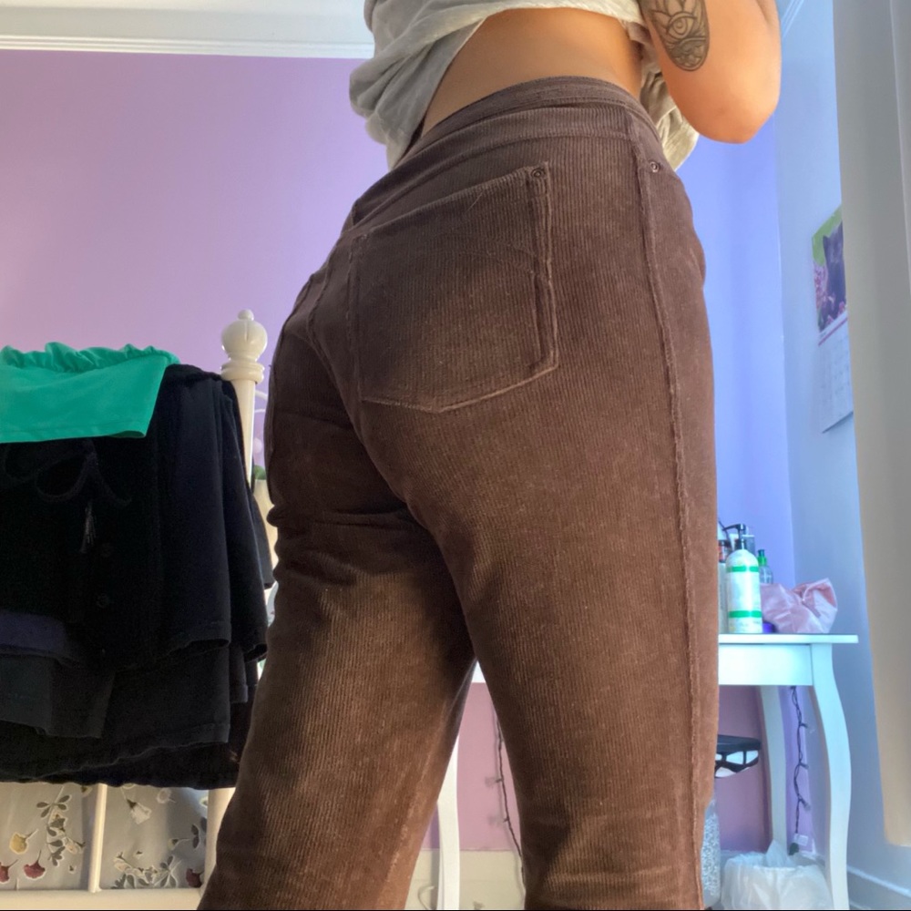 Brown corduroy flared pants
